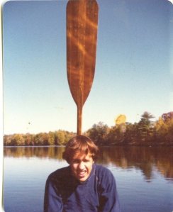 At age 18 - maybe the first sign of abnormal brain was a canoe paddle sticking out of my head.